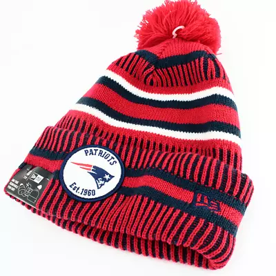 NEW New England Patriots New Era Retro Vintage Style Stripe Cuffed Winter HAT • $13.95