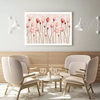 Pink Tulip Flowers 3D Design Print Premium Poster High Quality Choose Sizes • $12.90