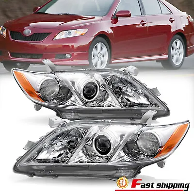 For 2007 2008 2009 Toyota Camry Projector Chrome Headlights Amber Corner Pairs • $69.99