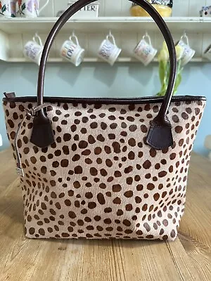 £50 • Buy Owen Barry - Real Leather - Animal Print Cow Hide - Lined Bag - Double Handles