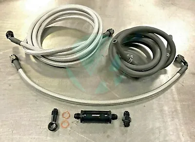 92-95 Honda Civic Tucked Stainless Steel Fuel Line System -6 K Tuned Filter • $239.95