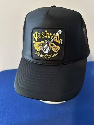 Vintage NASHVILLE MUSIC CITY USA Truckers Hat Cap Mesh Snapback Patch Foam • $19.98