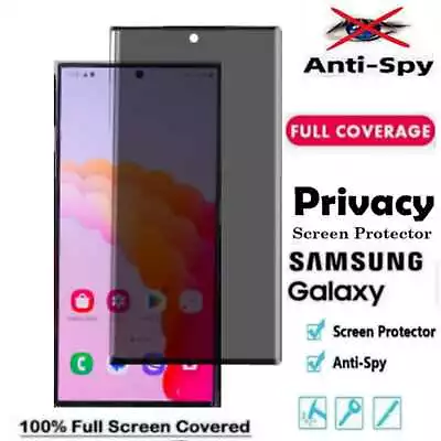 For Samsung S23 S22 S21 S20 S10 Privacy Anti-Spy TPU Glass Screen Protector Film • £3.49