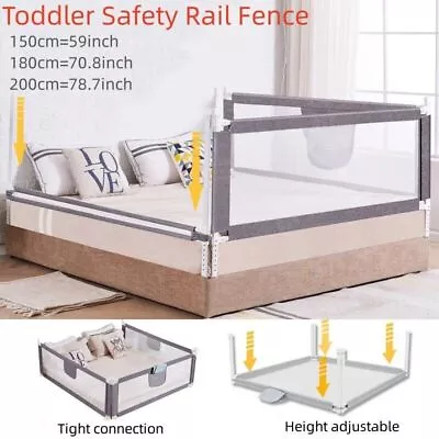 Baby Bed Protection For Kid Rail Bed Guard Toddler Safety Fence 150 180 200cm • £16.50