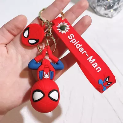 Marvel Superhero Hanging Spiderman 3D Keychain Keyring Pendant Bag Charm Car • £6.99