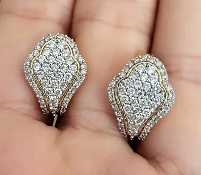 Fantastic 18ct Gold Diamond Earrings 1ct 1 Carat Semi Hoop Unique Design 18K 750 • £750