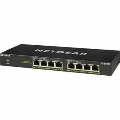 Brand New NETGEAR GS308PP 8-Port Gigabit Ethernet Unmanaged PoE Switch (83W) • $62.49