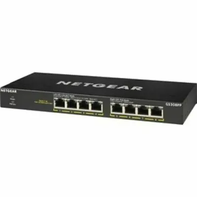 NETGEAR GS308P 8-Port Gigabit Ethernet Unmanaged Switch With 4-Ports PoE - Black • $40