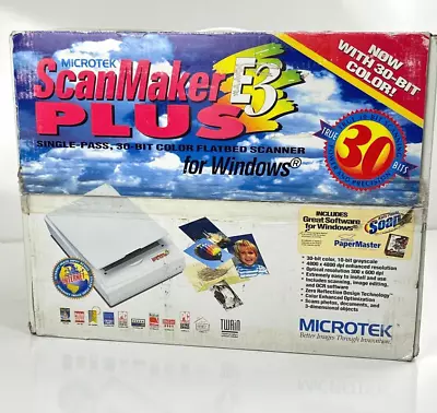 Microtek ScanMaker SM E3 Plus For Windows 30 Bit Color Flatbed Scanner MRS-600E3 • $130.39