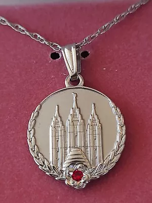 LDS Mormon Personal Progress Medallion Silver Ruby Necklace 2010 Discontinued • $129.99