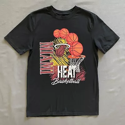 Miami Heat T Shirt Mens Small Black Casual Short Sleeve NBA Basketball Used • $9.85