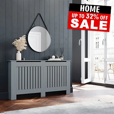 Clearance Radiator Cover Grey Large Cabinet MDF Wood Vertical Grill Furniture • £52.99