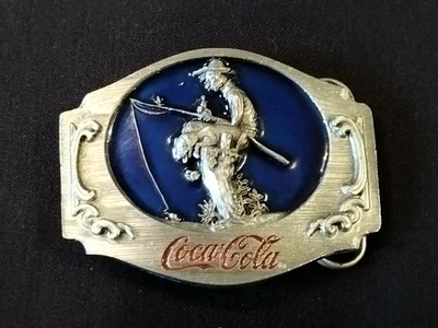 £13.99 • Buy Coca Cola Belt Buckle Young Boy & Dog Fishing Officially Licensed Siskiyou