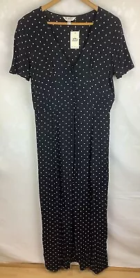 New Miss Selfridge Black Spot Maxi Button Dress Size 14  • $24.89