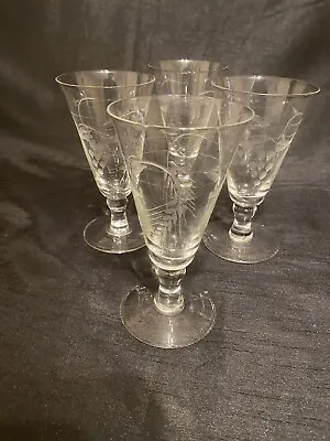 Set Of Antique 18th Century ???  Engraved Short Ale Glasses • £79.99