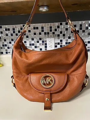 Michael Kors “Fulton” Hobo Pebbled Leather Orange • $30