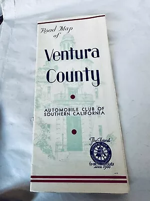 2  Automobile Club Of Southern California Road Highway Map Ventura County 1940’s • $16.95