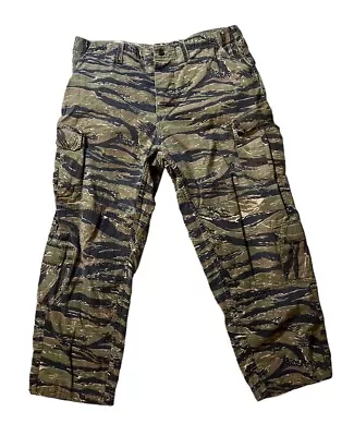 Tiger Stripe Camo Fatigue Pants Mens Cargo Size 38x27 Military Hunting Style • $25.49
