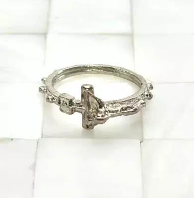 Silver Tone Crucifix Studded Ring The Vintage Strand Lot #3830 • $3.74