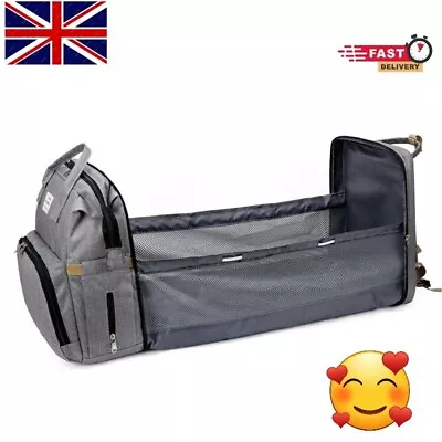 Portable Diaper Bag Maternity Baby Nappy Changing Bags Large Capacity Blue-UK • £29.99