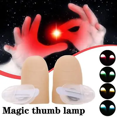 2pcs Magic Light Up Flashing Thumb Props Fingers LED Trick Finger Lights New. • £2.30
