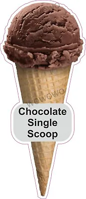 Ice Cream Van Sticker Chocolate Single Scoop Cone Waffle Trailer Stickers Decals • £3.95