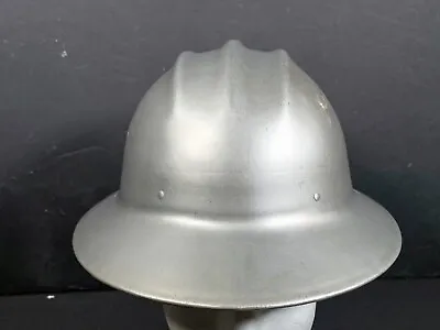 Vintage E.D. Bullard Hard Boiled Aluminum Hard Hat Metal Worker Helmet Full Brim • $247.48
