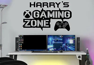 £10.75 • Buy Gaming Zone Personalised Wall Stickers Decals XB Gamer Controller Wall Art Decal