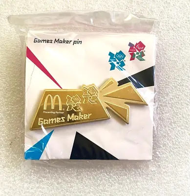 London 2012 Olympics Gold Games Maker  Pin Badge On Card • £0.99