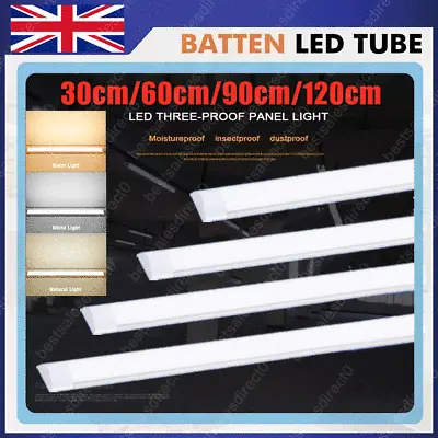 LED Strip Lights Batten Tube Light Office Shop Garage Ceiling Lamp Dimmable • £9.59