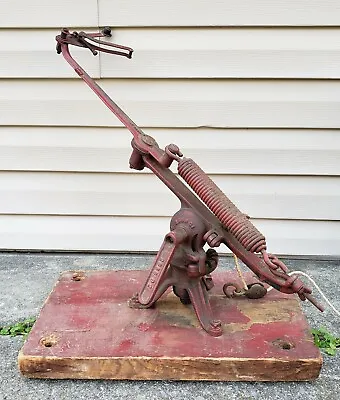 Rare Early Antique Cast Iron Trap Skeet Thrower Clay Pigeon Target Shooting VTG • $324.95