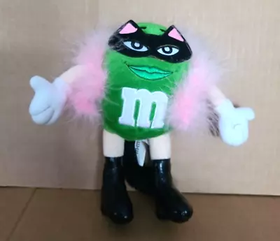 Galerie Green M&M Plush With Black Cat Mask Boots Stuffed Toy 9  - Read Below • $4.50