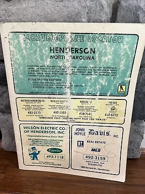 1982 Henderson NC Vance Co North Carolina Phone Book Vintage Telephone Directory • $10.40