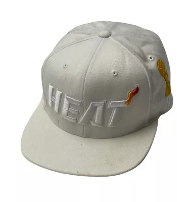 Mitchell & Ness Miami Heat Hat 2013 Championship Snapback White Wade • $18.44