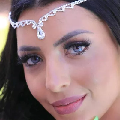 £3.89 • Buy Boho Silver Rhinestone Headdress Hairband Head Chain Head Piece Festival Party