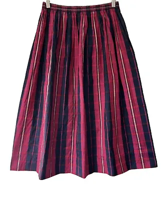 Liberty Ready To Sew Skirt - Size 10 12 14 Tartan Check Silk Midi Stretch Waist • £44.95