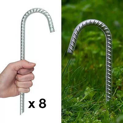 £9.99 • Buy Pack Of 8 Woodside Galvanised Heavy Duty Metal Ground Stakes Tent/Gazebo Pegs
