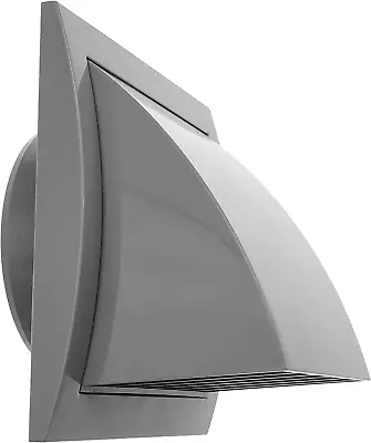 4'' Inch Exhaust Hood Vent With Rain Cover And Flap Grey Indoor And Outdoor Ai • $27.44