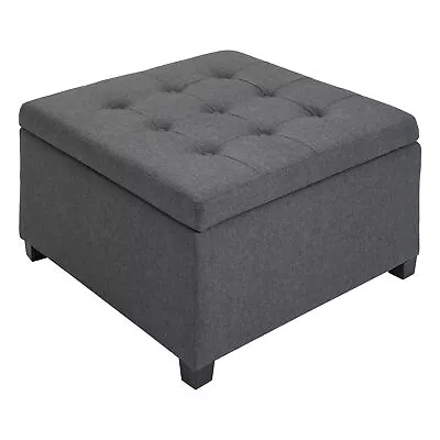 Tufted Storage Ottoman With Flip Top Seat Lid For Living Room Entryway Bedroom • $118.55