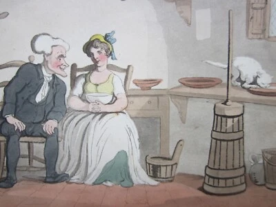 £10 • Buy Four Antique Etching's C.1813, DOCTOR SYNTAX, Dairy Maid, Thomas Rowlandson