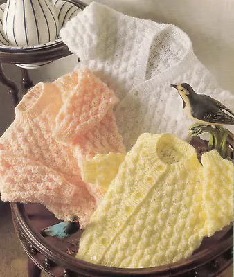 £1.99 • Buy Knitting Pattern- Baby Cardigan & Jumper Selection In Dk Wool- Fits Chest 16-22