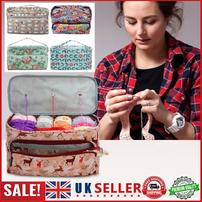 Knitting Bag Wool / Yarn / Craft Storage Bag Wool Crochet Hook Organizer Case • £10.91