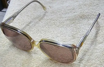 Vintage SAFILO Eyeglasses FRAMES 52[]16 125 Taupe W/ Amber S On Arms • $25