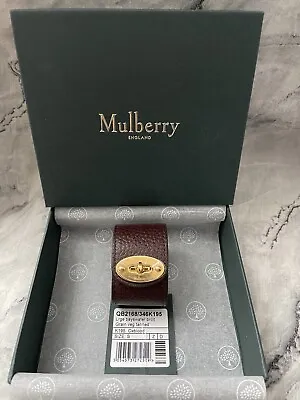 Mulberry Bayswater Cuff Bracelet | Oxblood Leather | Size Small | Boxed & New • £79.99