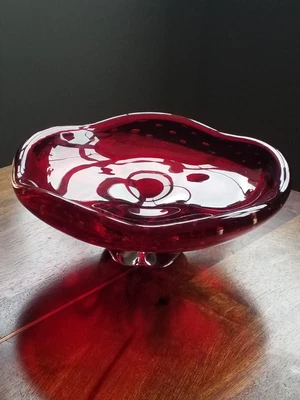 £50 • Buy Whitefriars Ruby Red Bowl Designed By Geoffrey Baxter