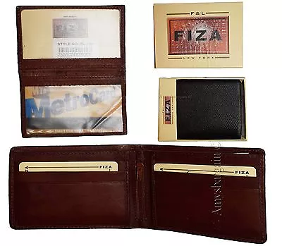 Men's Leather Bifold Wallet Zip Change Purse 2 Bill Slots 9 Card 2 ID New In Box • $15.96