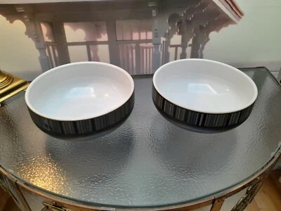 Denby Jet Stripes 3x Cereal Soup Bowls 6” Stoneware Excellent Quality. England • £79.99