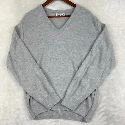 Vintage Jantzen Sweater Mens Size Large Gray V-Neck Pullover Made USA Mr.Rogers • $20.26