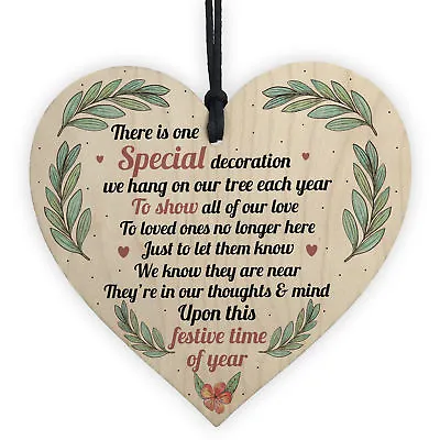 Memorial Plaque Decoration Mum Dad Nan Memorial Gift Wood Heart In Memory Sign • £3.99
