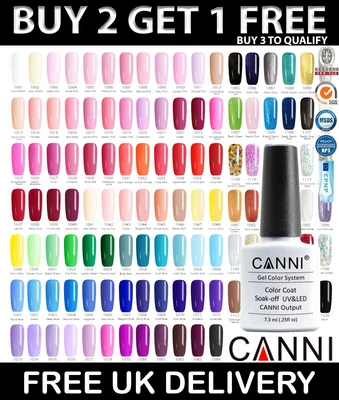 £3.95 • Buy CANNI Premium UV LED Soak Off Nail Gel Nail Polish Top Base Colour Coat Varnish
